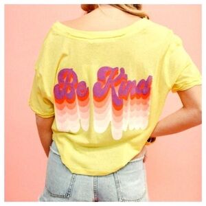 We The Free Yellow 'Be Kind' Short Sleeve Tee